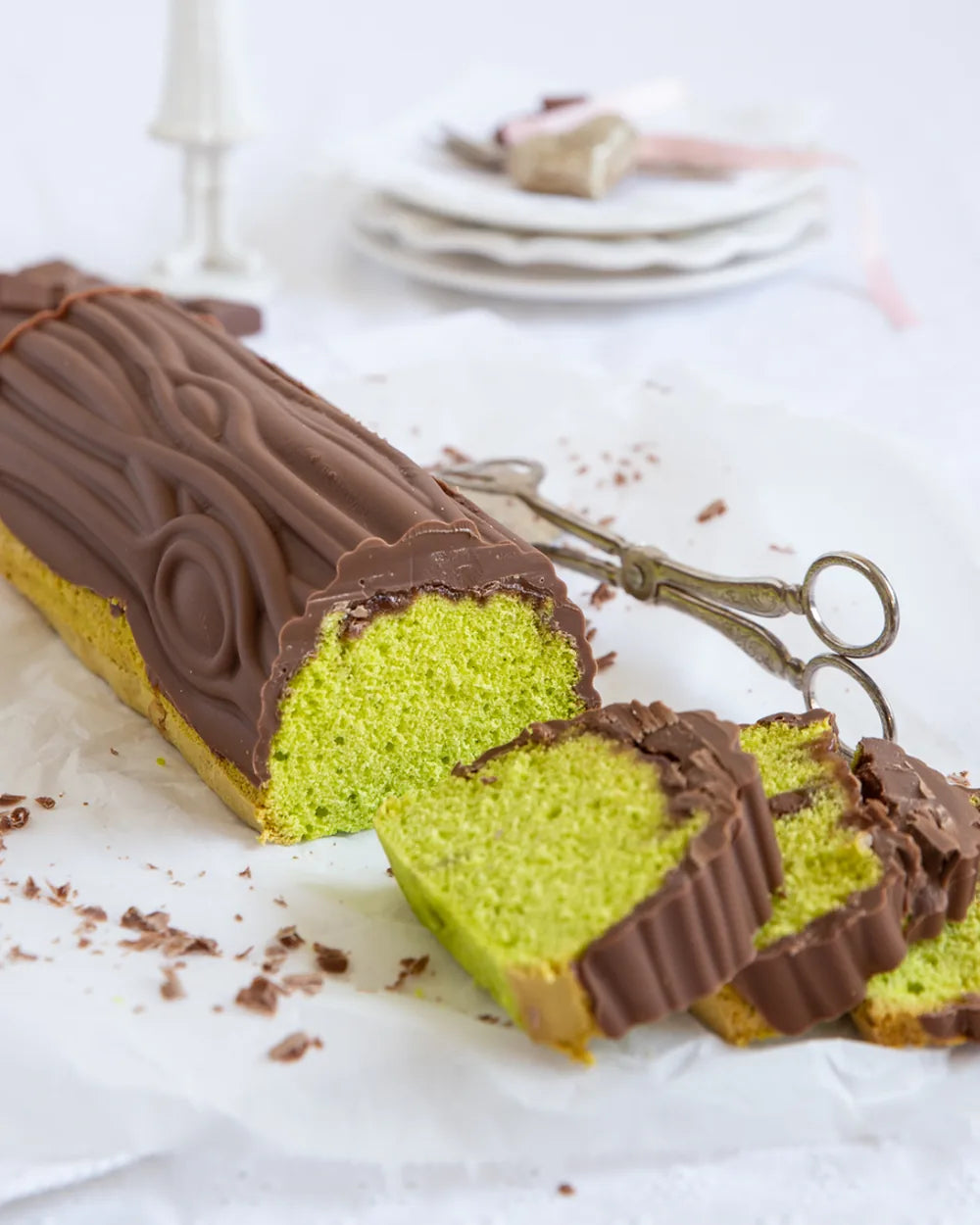 Bûche de Noël s pistáciemi