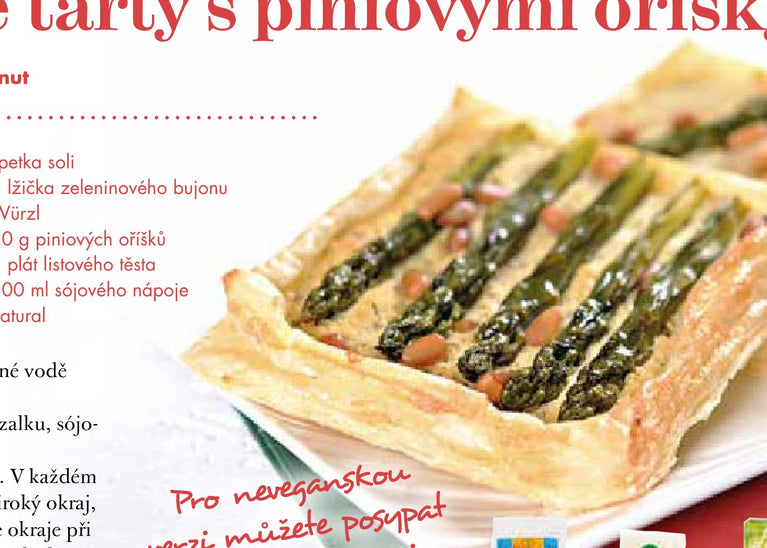 Chřestové tarty s piniovými oříšky