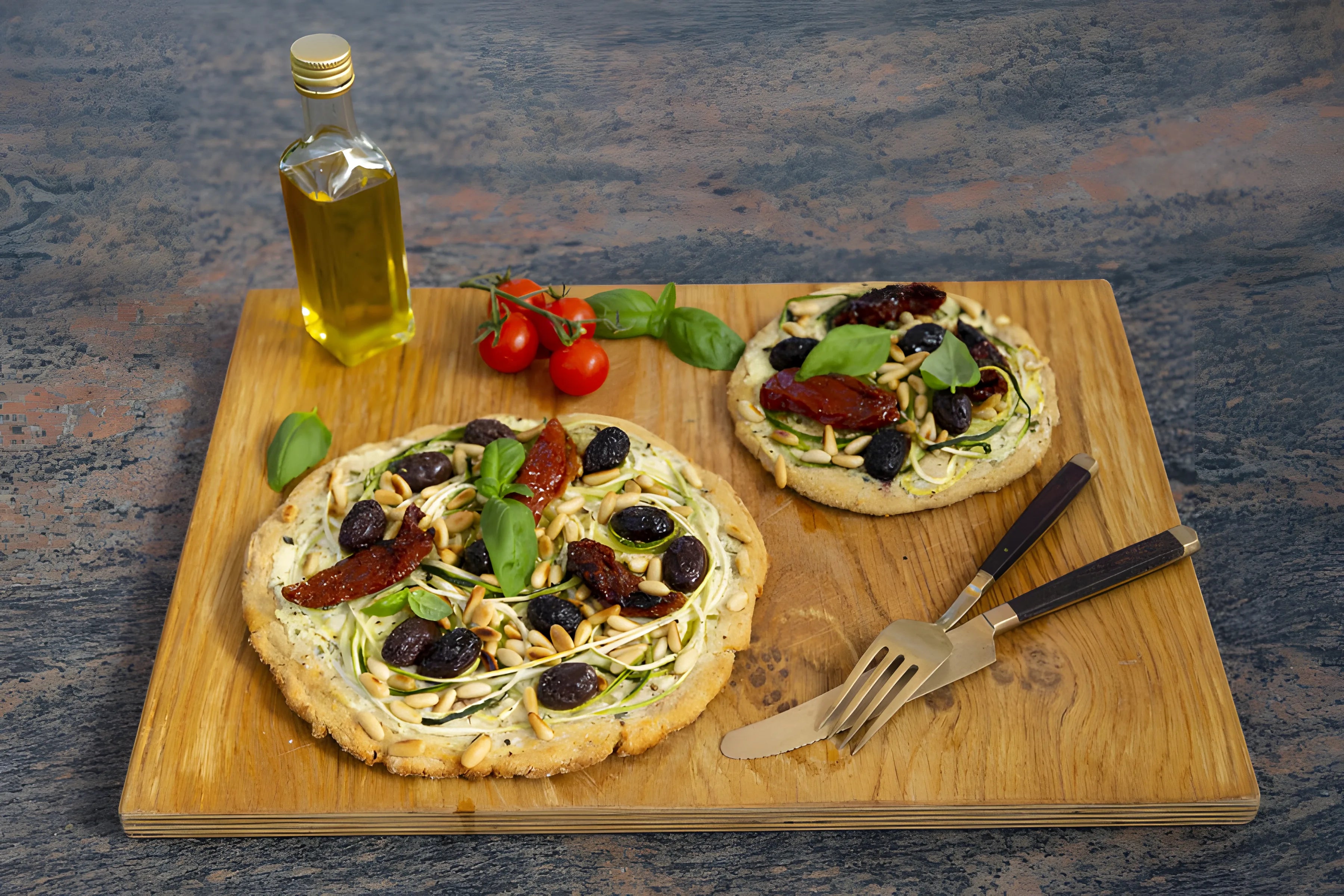 Cizrnová mini pizza s cuketou