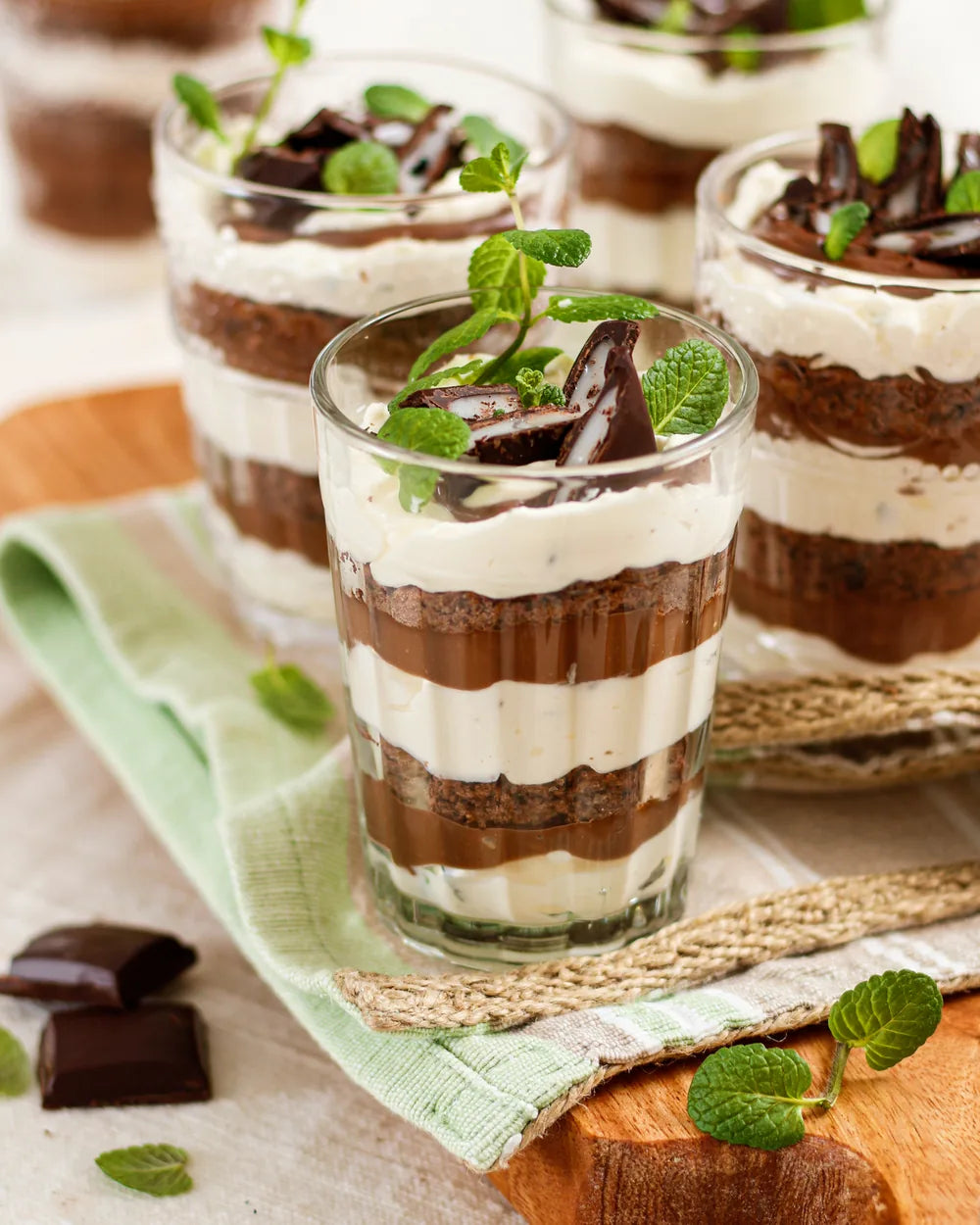 Čokoládovo-mátové trifle