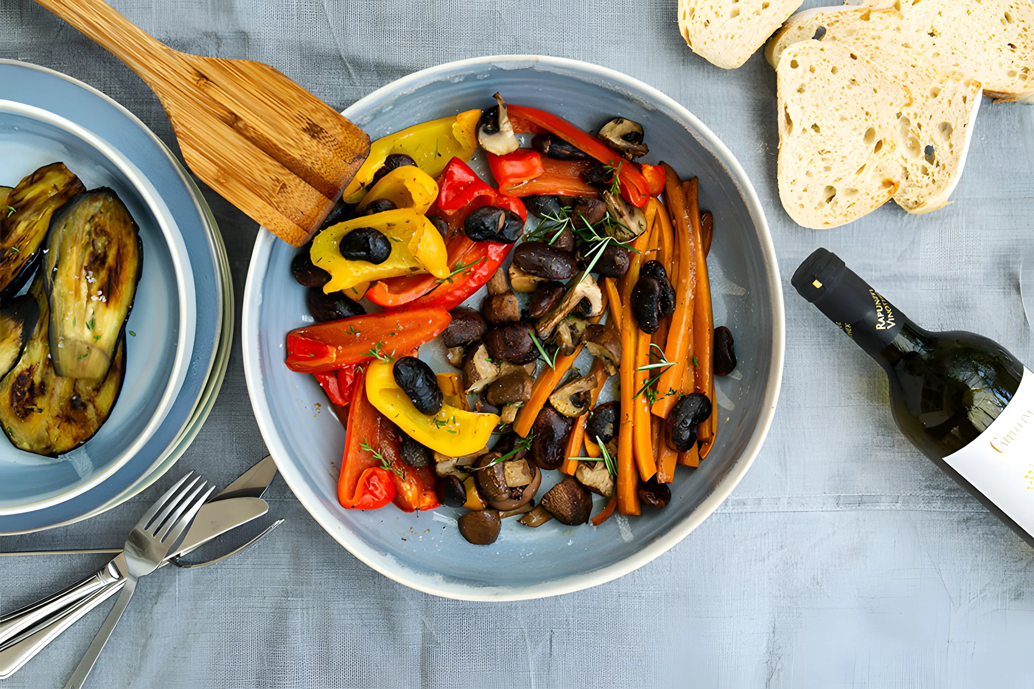 Grilované zeleninové antipasti s fazolemi