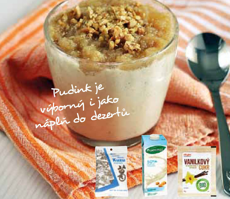 Kuzu pudink s jablečným přelivem