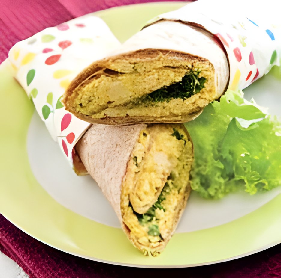 Wrap s falešnou vajíčkovou pomazánkou