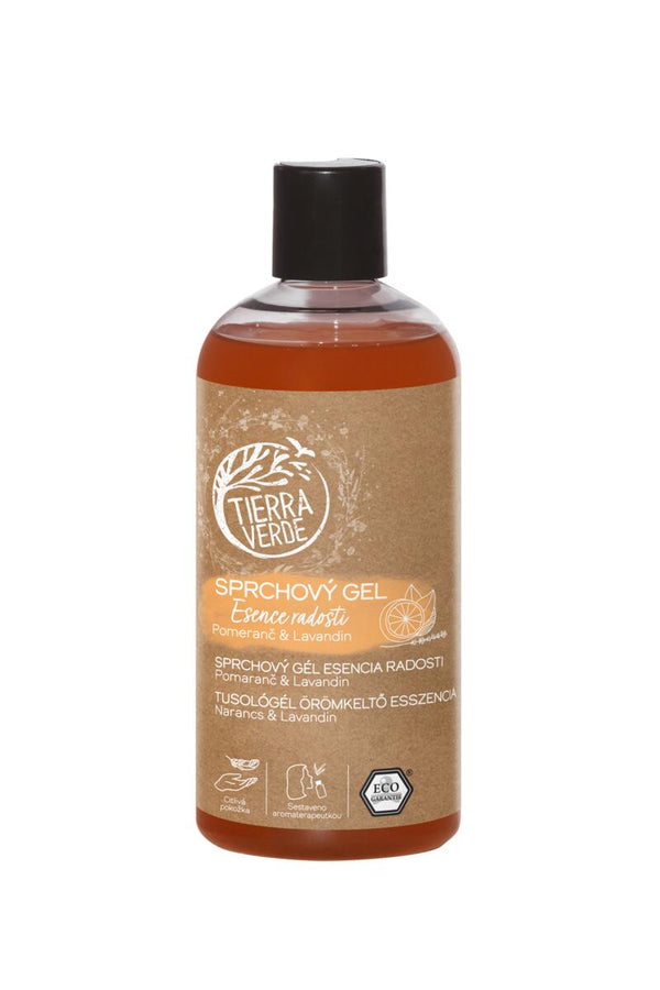 Tierra Verde Sprchový gel Esence radosti - Pomeranč & lavandin - jiná lahvička (500 ml)