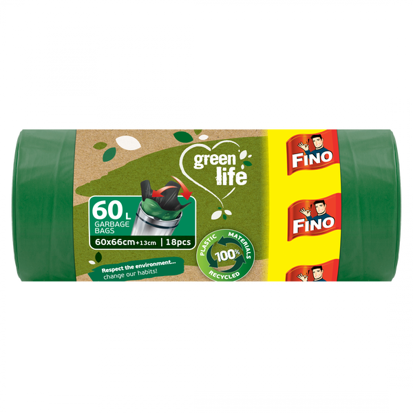 FINO Pytle na odpadky Green Life Easy pack 27 μm - 60 l (18 ks)