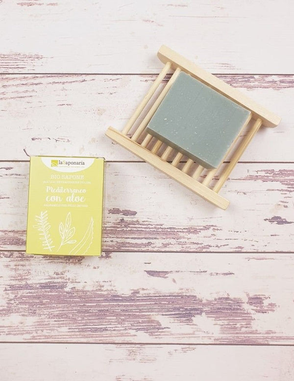 laSaponaria Tuhé olivové mýdlo BIO - Středomořské bylinky s mátou a aloe (100 g)