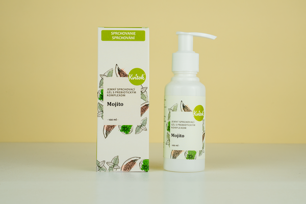 Kvitok Jemný sprchový gel s prebiotickým komplexem Mojito (100 ml)