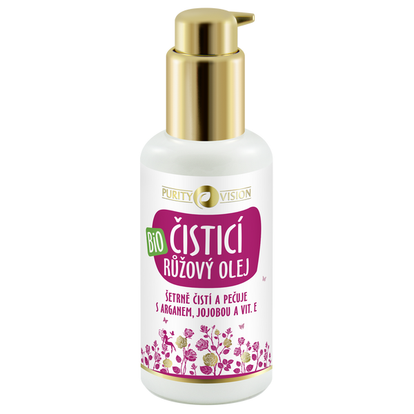 Purity Vision Růžový čisticí olej s arganem, jojobou a vit. E (100 ml)