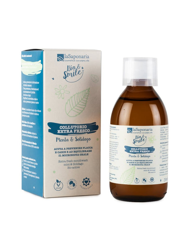 laSaponaria Extra svěží ústní voda s mátou a xylitolem BIO (250 ml)