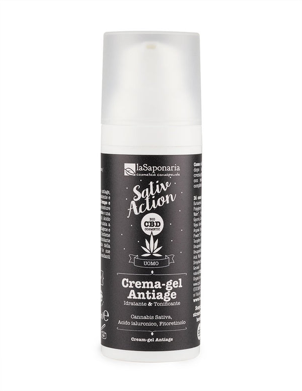 laSaponaria Pánský gel-krém Antiage s konopným extraktem BIO (50 ml)