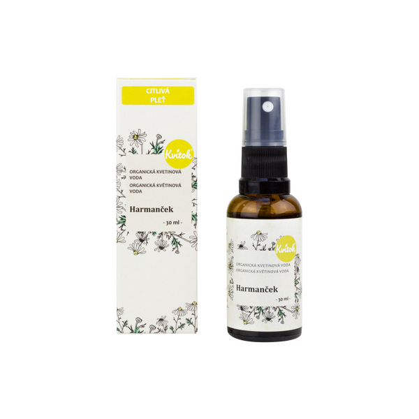 Kvitok Květová voda s rozprašovačem - heřmánek BIO (30 ml)